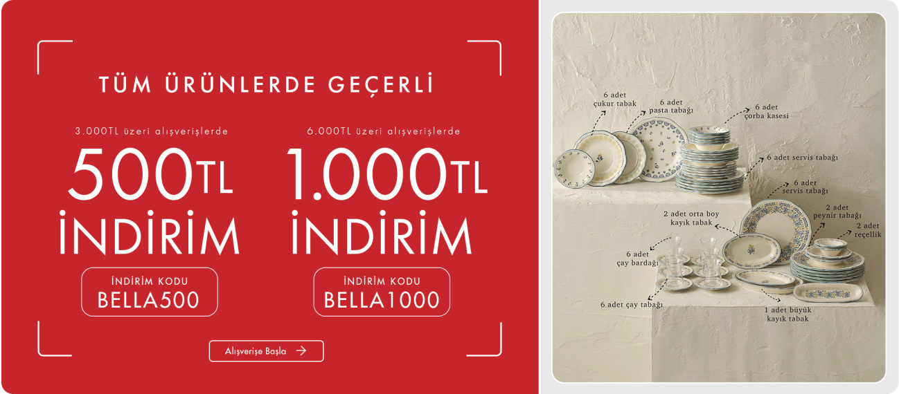 500 TL veya 1000 TL İndirim