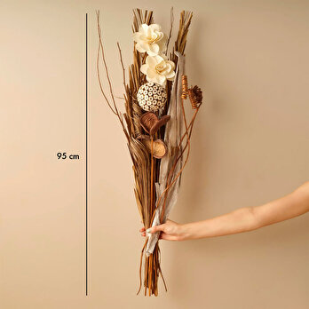 Gül ve Hurma Çiçekleri Buketi Naturel (95 cm)