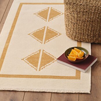 Crea Çift Taraflı Kilim Hardal (80x150 cm)