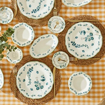 Ocaliptus Stoneware 26 Parça 6 Kişilik Kahvaltı Takımı Yeşil