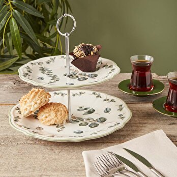 Ocaliptus Stoneware 2 Katlı Kurabiyelik Yeşil