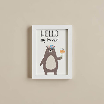 Hello My Loved Çerçeve Beyaz (23x17 cm)