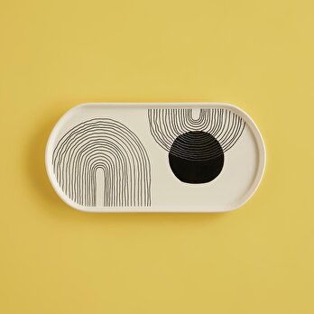 Graphic Line Seramik Büyük Sunum Tabağı Beyaz (27,5x13,5 cm)