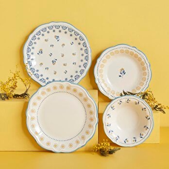Mabel Stoneware 24 Parça 6 Kişilik Yemek Takımı Mavi