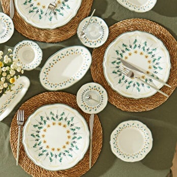 Adelina Stoneware 26 Parça 6 Kişilik Kahvaltı Takımı Yeşil