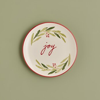 Joy Seramik Pasta Tabağı Kırmızı-Yeşil (20 cm)