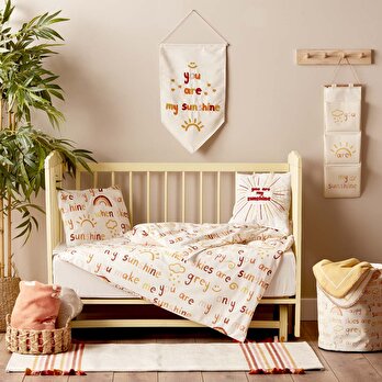 %100 Pamuk Ranforce Sunshine Bebek Nevresim Takımı Sarı (100x150 cm)