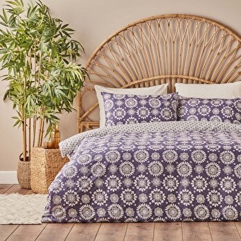 %100 Pamuk Ranforce Misa King Size Nevresim Seti Mor (260x240 cm)
