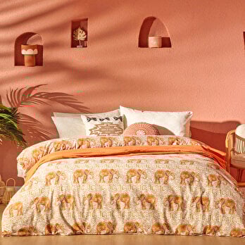 %100 Pamuk Saten Marlin King Size Nevresim Seti Kahverengi (260x240 cm)