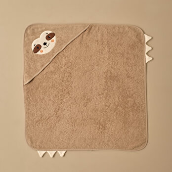 %100 Pamuk Sloth Kundak Havlu Bej (75x75 cm)