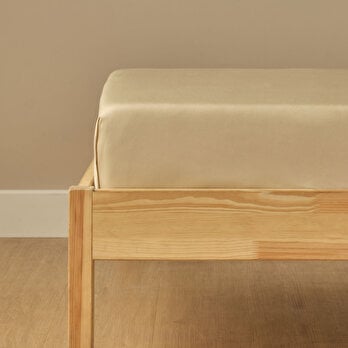 %100 Pamuk Saten Supreme Basic Çift Kişilik Düz Çarşaf Bej (240x260 cm)