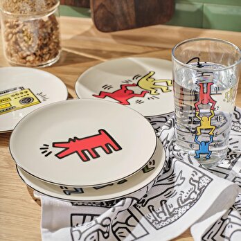Keith Haring Porselen Pasta Tabağı 4'lü (19 cm)