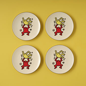 Keith Haring Double Porselen Pasta Tabağı 4'lü (19 cm)
