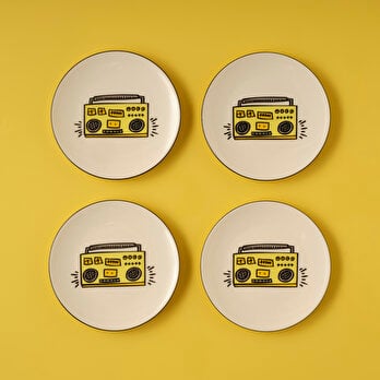 Keith Haring Fun Porselen Pasta Tabağı 4'lü Sarı (19 cm)