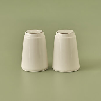 Clover Porselen Tuzluk-Biberlik Silver (7x5 cm)