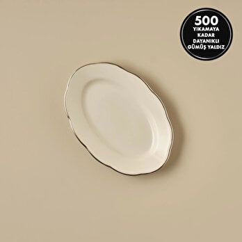 Clover Porselen Kayık Tabak Silver (20 cm)