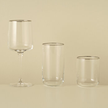Premium Bardak-Kadeh Set 18'li Silver