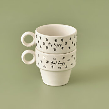 Simple Seramik Espresso 2'li Kahve Fincanı Seti (105 cc)