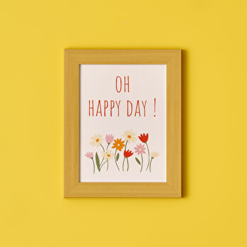 Freya Happy Day Çerçeveli Tablo Naturel (17x23 cm)