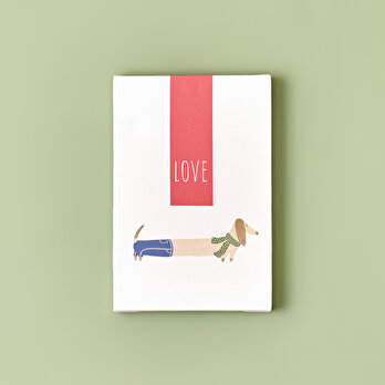 Sausage Dog Love Kanvas Tablo (21x30 cm)