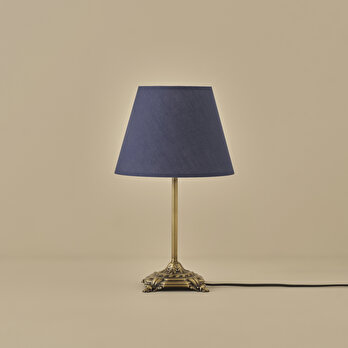 Marmo Antik Abajur Lacivert (Konik Başlık) (25x17x38 cm)