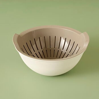 Handle Kaseli Süzgeç Bej (25,5x25,5x10,8 cm)