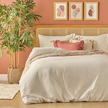 %100 Pamuk Saten Supreme Basic Super King Size Nevresim Seti Beyaz (260x240 cm)