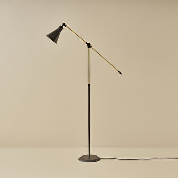 Aven Metal Lambader Siyah Gold (15x17x130 cm)