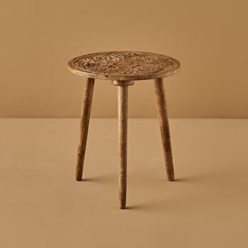 Opra Mango Ağacı Sehpa Naturel (40x40x45 cm)