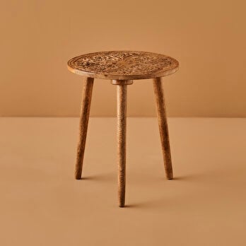 Opra Mango Ağacı Sehpa Naturel (40x40x45 cm)