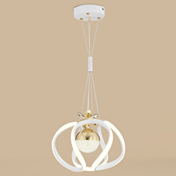 Nimbus Sarkıt Avize Beyaz-Gold (23x85 cm)