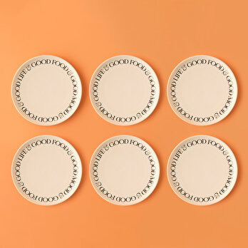 Mottos Seramik 6'lı Pasta Tabağı Beyaz (20 cm)