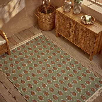 Indian Kilim Yeşil (80x150 cm)