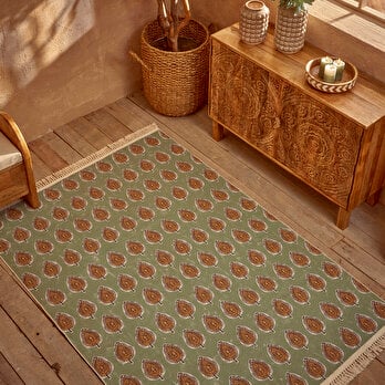 Indian Kilim Yeşil (80x150 cm)