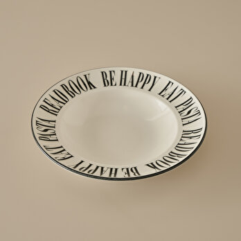 Book Lovers Makarna Tabağı Siyah (28 cm)