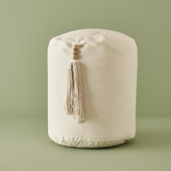 Valer Silindir Puf Bej (35x37 cm)