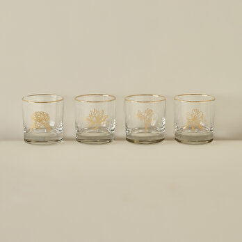 Şans Çiçekleri 4'lü Bardak Seti Gold (300 cc)