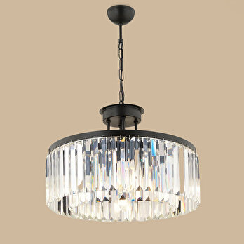 Anika Kristal Avize Siyah (45x70 cm)