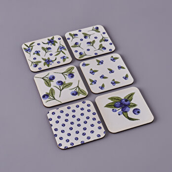 Blueberry 6'lı Bardak Altlığı Mor (10x10 cm)