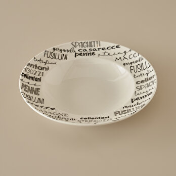 Alfredo Porselen Makarna Tabağı Siyah (28 cm)