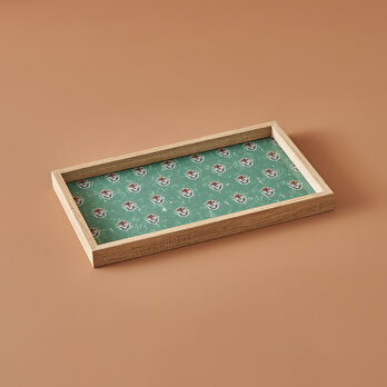 Indian Cam Tepsi Yeşil (22x37 cm)