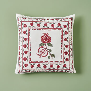 Jolly Baskılı Kırlent Beyaz (43x43 cm)