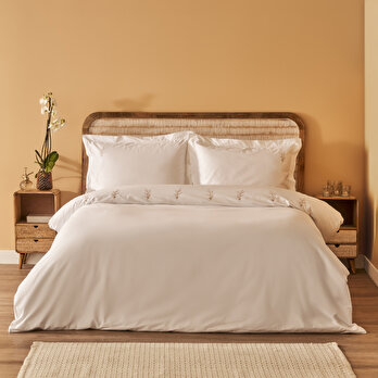 %100 Pamuk Saten Exclusive King Size Nevresim Takımı Beyaz (240x220 cm)