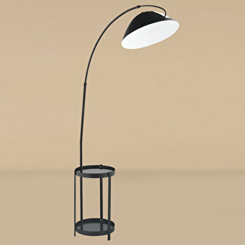 Eli Sehpalı Metal Lambader Siyah (196x107 cm)