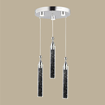 Loui 3'lü Avize Silver (30x75 cm)