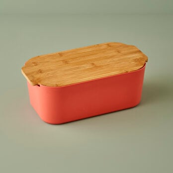Breed 2in1 Kesme Tahtalı Ekmek Kutusu Somon (33x18,5x12 cm)