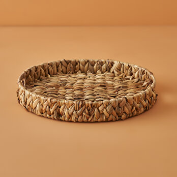 Maite Yuvarlak Dekoratif Tepsi Naturel (38x6 cm)
