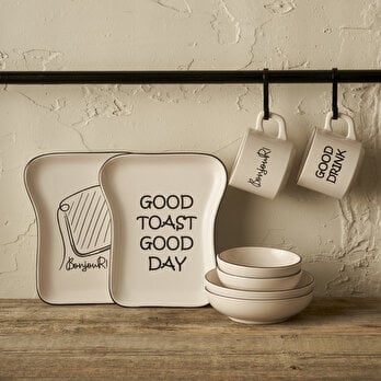 Toast Seramik 8 Parça 2 Kişilik Kahvaltı Takımı Siyah