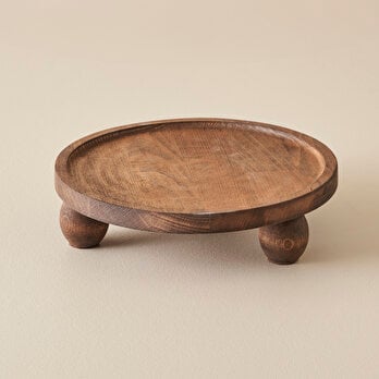 Wooden Ahşap Yuvarlak Sunum Standı Naturel (25 cm)