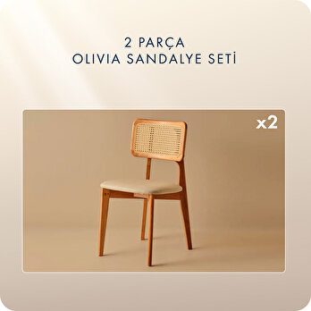 Olivia Sandalye 2'li Naturel
